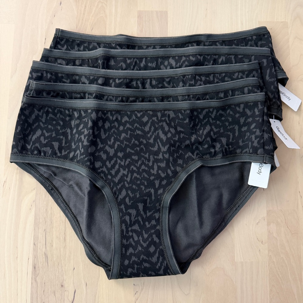 GAP GapBody Cotton Hipster Panties True Black Zebra Print